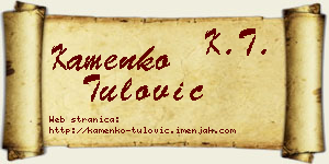 Kamenko Tulović vizit kartica
